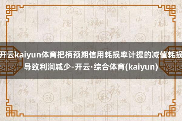 开云kaiyun体育把柄预期信用耗损率计提的减值耗损导致利润减少-开云·综合体育(kaiyun)