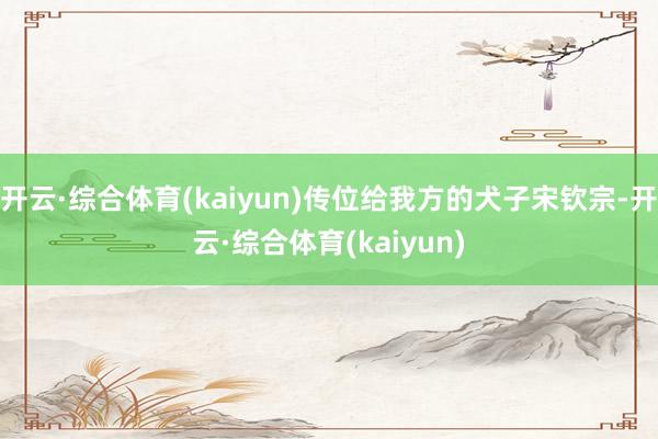开云·综合体育(kaiyun)传位给我方的犬子宋钦宗-开云·综合体育(kaiyun)