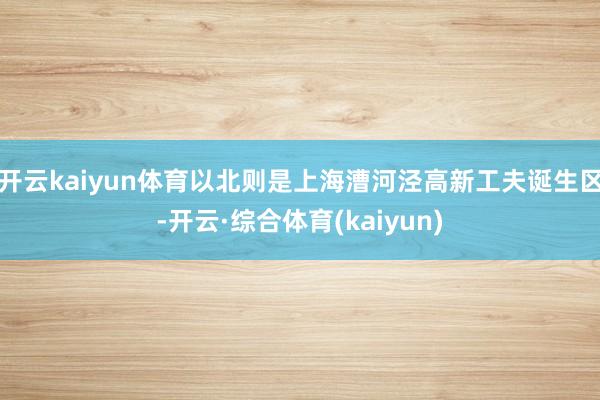 开云kaiyun体育以北则是上海漕河泾高新工夫诞生区-开云·综合体育(kaiyun)