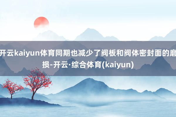 开云kaiyun体育同期也减少了阀板和阀体密封面的磨损-开云·综合体育(kaiyun)
