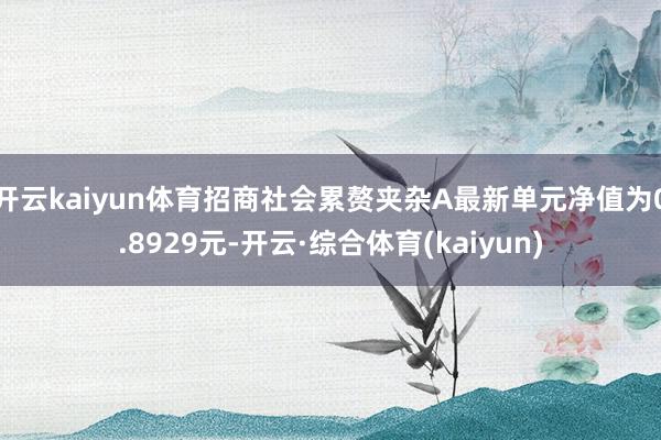 开云kaiyun体育招商社会累赘夹杂A最新单元净值为0.8929元-开云·综合体育(kaiyun)