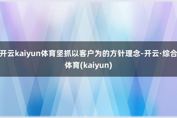 开云kaiyun体育坚抓以客户为的方针理念-开云·综合体育(kaiyun)