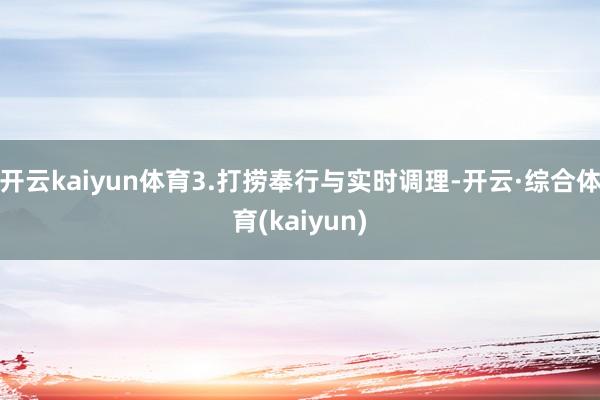 开云kaiyun体育3.打捞奉行与实时调理-开云·综合体育(kaiyun)