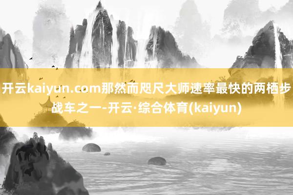 开云kaiyun.com那然而咫尺大师速率最快的两栖步战车之一-开云·综合体育(kaiyun)