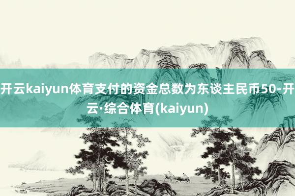 开云kaiyun体育支付的资金总数为东谈主民币50-开云·综合体育(kaiyun)