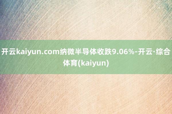 开云kaiyun.com纳微半导体收跌9.06%-开云·综合体育(kaiyun)