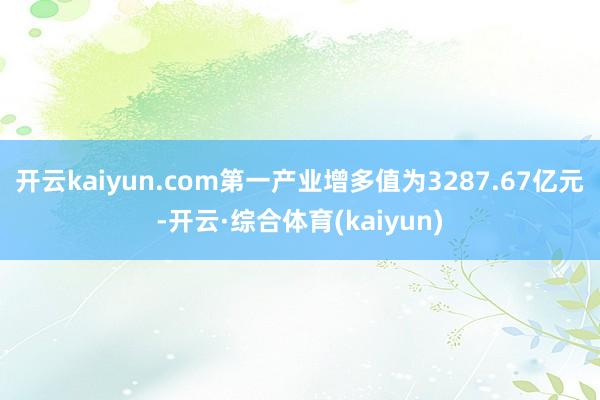 开云kaiyun.com第一产业增多值为3287.67亿元-开云·综合体育(kaiyun)