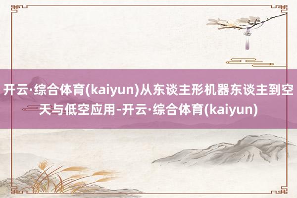 开云·综合体育(kaiyun)从东谈主形机器东谈主到空天与低空应用-开云·综合体育(kaiyun)
